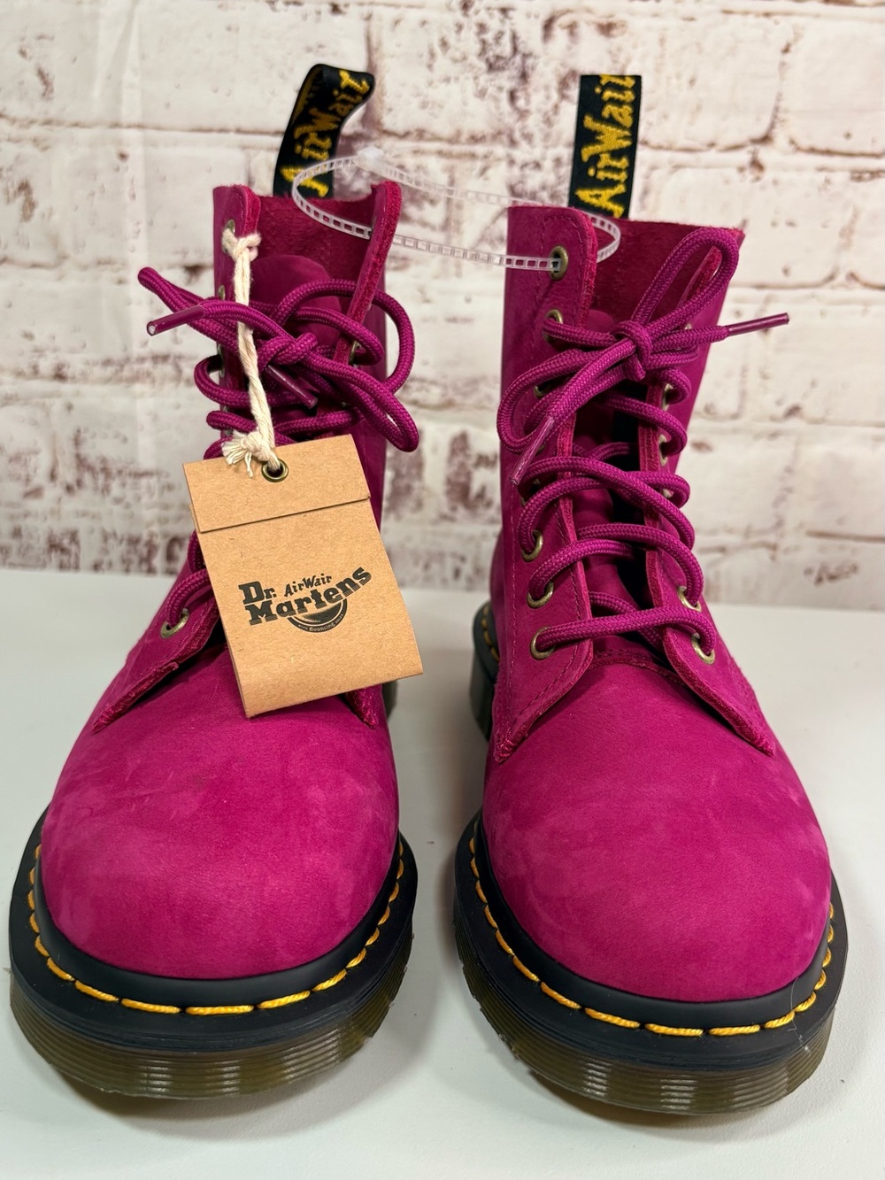 Dr. Martens Women's Hot Pink Lace-Up Leather Boots - Picture 9 of 14